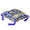 Singing bowl cushion, blue gold design
