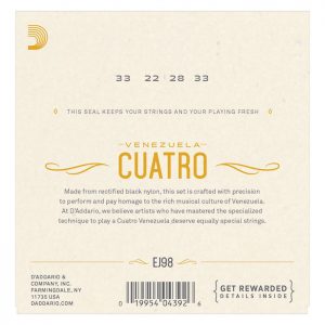 Alternative view of D’Addario EJ98 - Cuatro Venezolano Strings