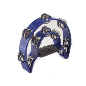 Tambourine 10", 2 Row Jingles, Blue