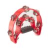 Tambourine 10", 2 Row Jingles, Red