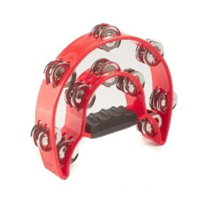 Tambourine 10", 2 Row Jingles, Red
