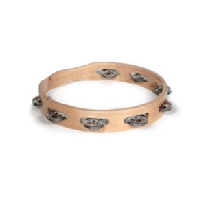 Wooden Tambourine, 16cm, 4 jingles