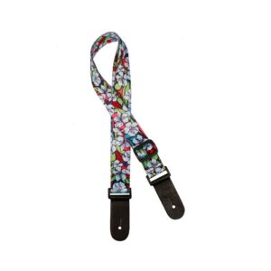 Ukulele Strap - Blue Gaucho Flowers
