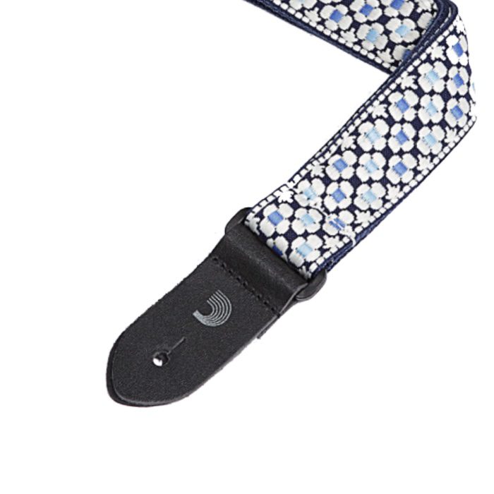 Woven Ukulele/Small guitar strap - Blue/White - Image 2