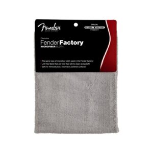 Fender Factory Microfiber Cloth, Musical Instrument Cleaning Cloth, Grey