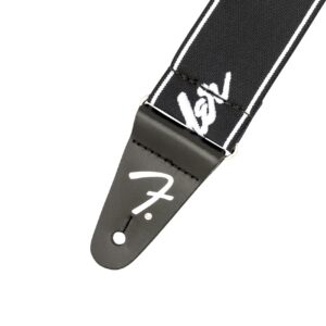 Alternative view of Fender Guitar Strap - Elastic, Black & White