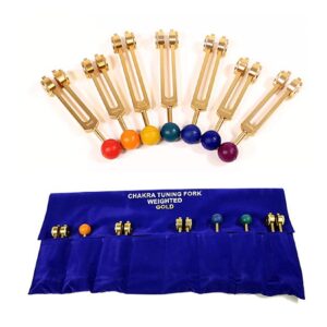 Tuning Fork 7 Chakra Set, Gold
