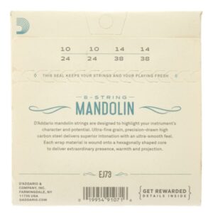 Alternative view of D'Addario EJ73 - PB Mandolin Strings, Light