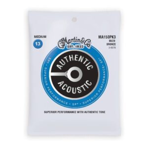 pack of 3 martin medium acoustic guitar strings