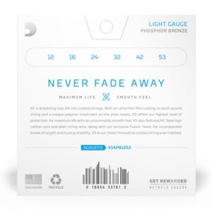 Alternative view of D'addario XS - Acoustic PB, Light, 12-53