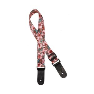 Ukulele Strap - Pink Gaucho Flowers