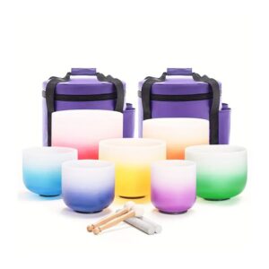 Colour Crystal Singing Bowls Chakra Set