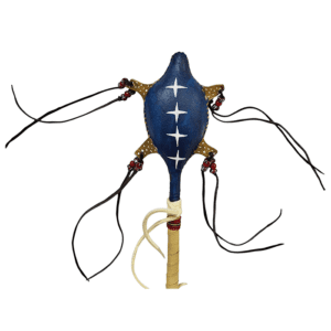 Alternative view of Deer Skin Shaman Rattle Blue