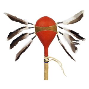 Alternative view of Deer Skin Shaman Rattle Red